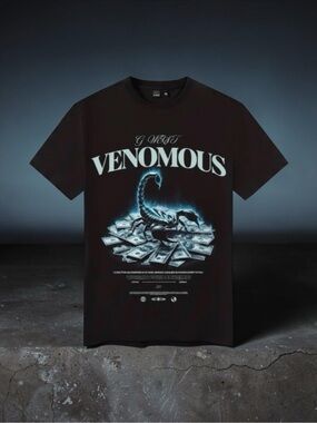 NWT G WEST "Venomous" Scorpion Graphic Tee - Black - Size 2XL